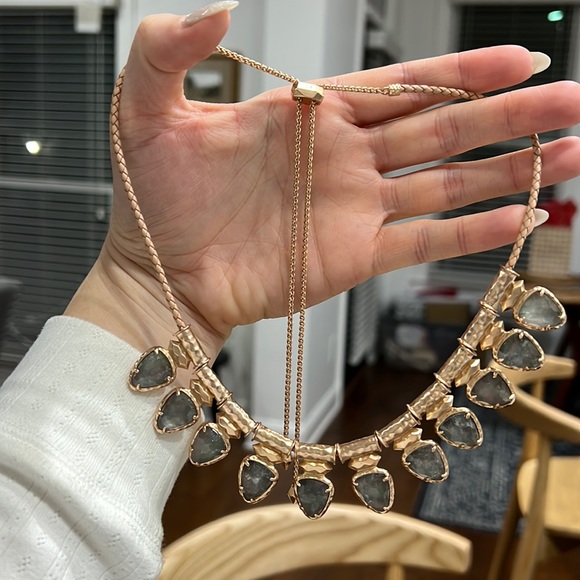 Kendra Scott Willow Choker Necklace in Rose Gold & Crystal Gray Illusion - Picture 3 of 3